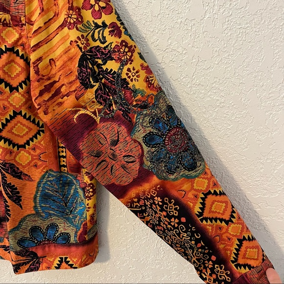 Coldwater Creek women’s shacket, M, tribal/ floral print - Picture 4 of 9